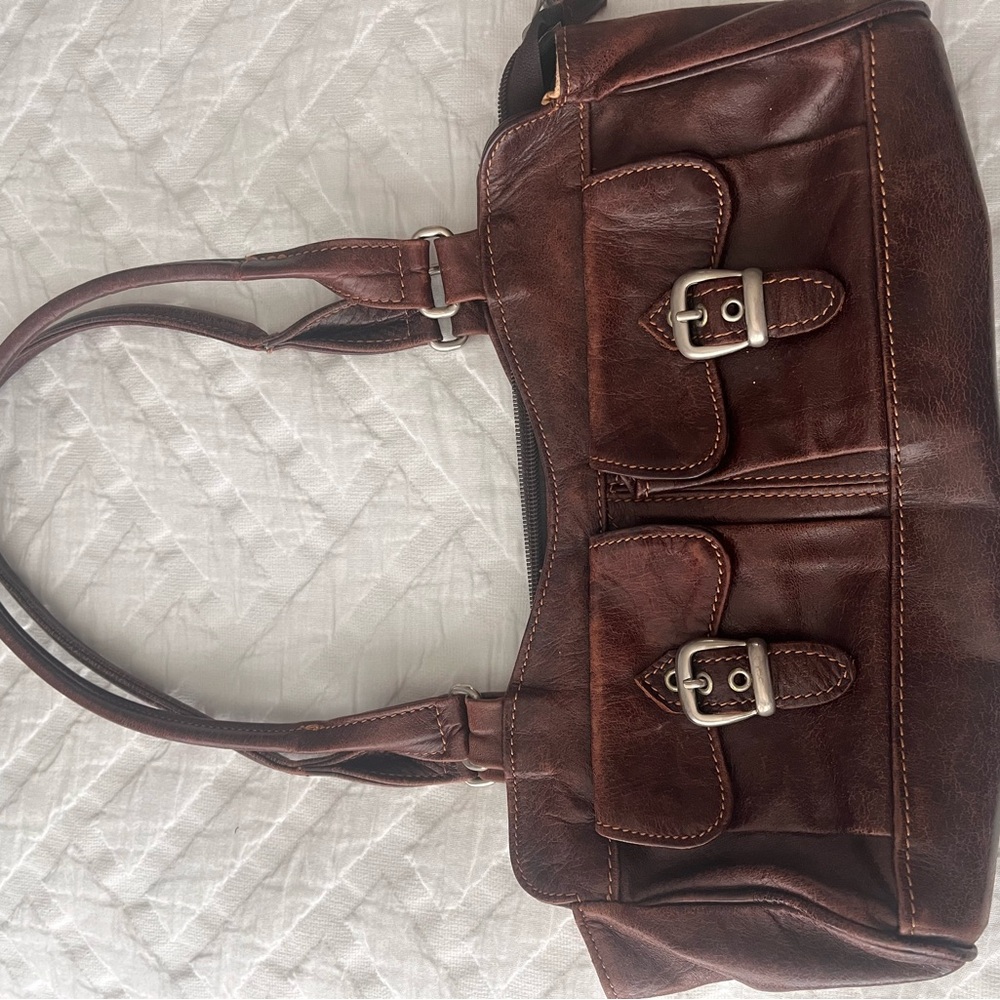 Elegant Brown Leather Shoulder Bag